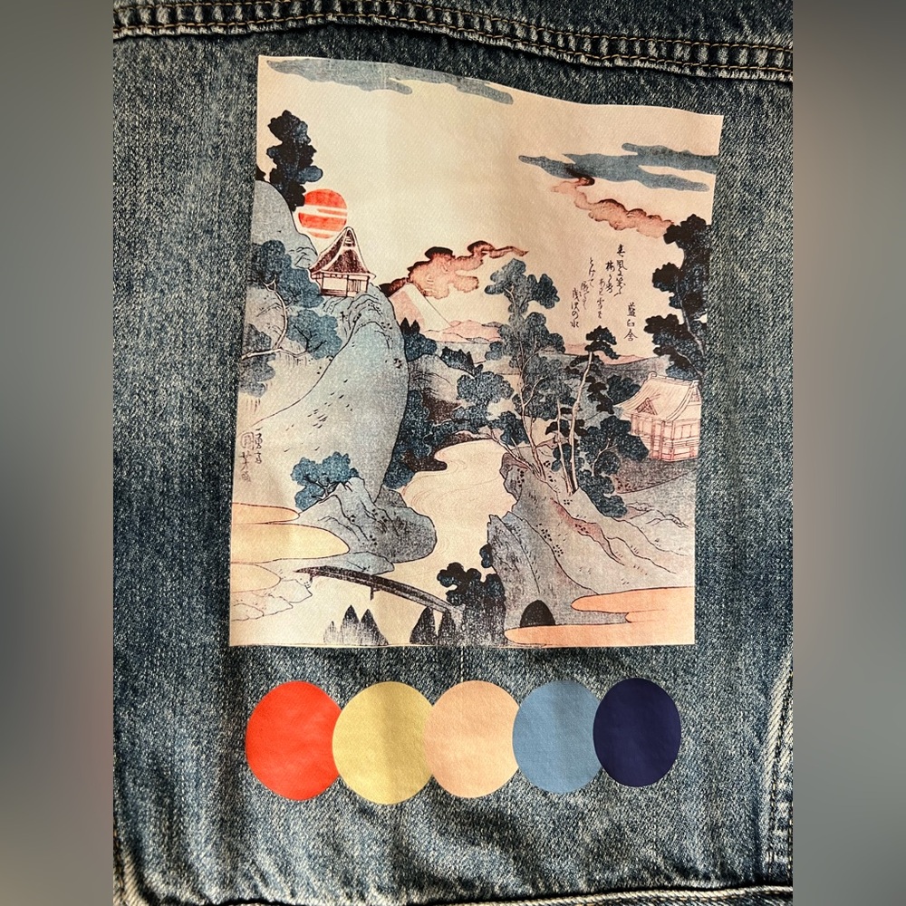 Artistic Blue Jean Crop Jacket